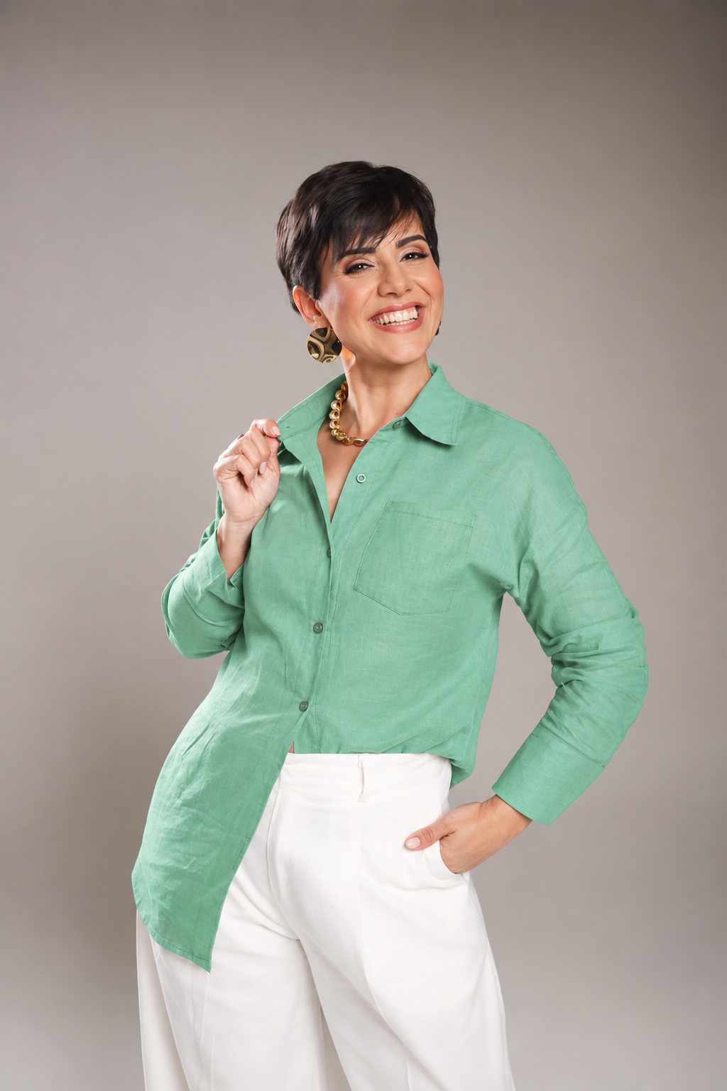 Camisa Linho Sofia verde